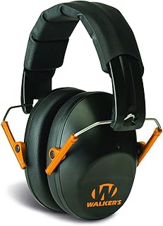 Walker's Unisex Adult's Lightweight Foldable Hearing Protection 22 dB Noise Reduction Pro Low-Profile Earmuffs