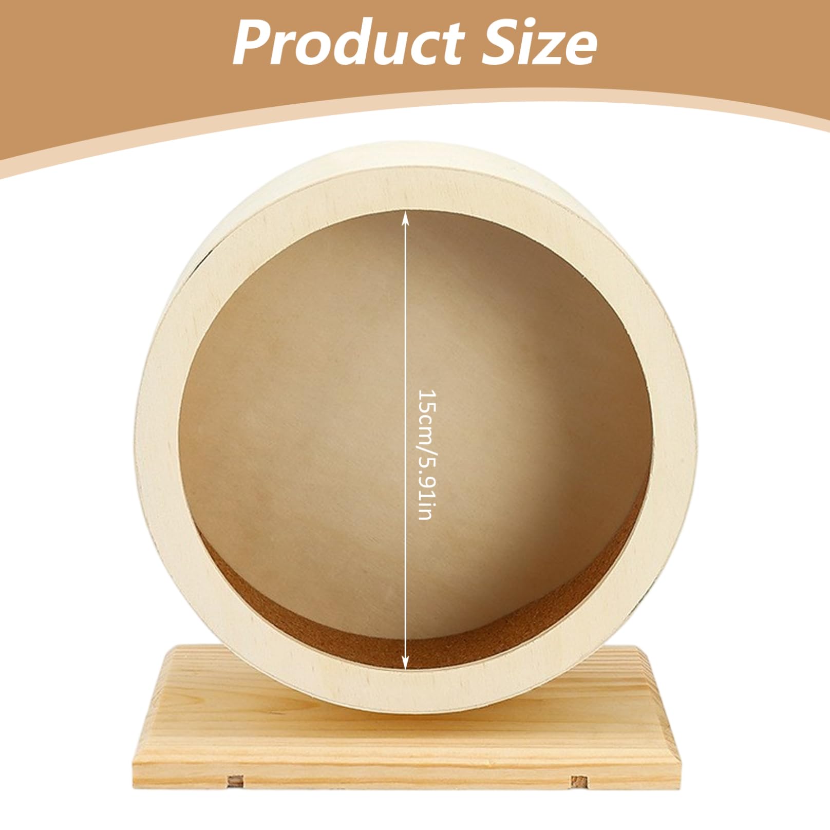 TusaMer Hamster Wheel 6 Inch Waterproof Moistureproof Stable Wooden Silent Hamster Wheel for Dwarf Hamsters, Gerbil Rat, Small Animals. - image 7
