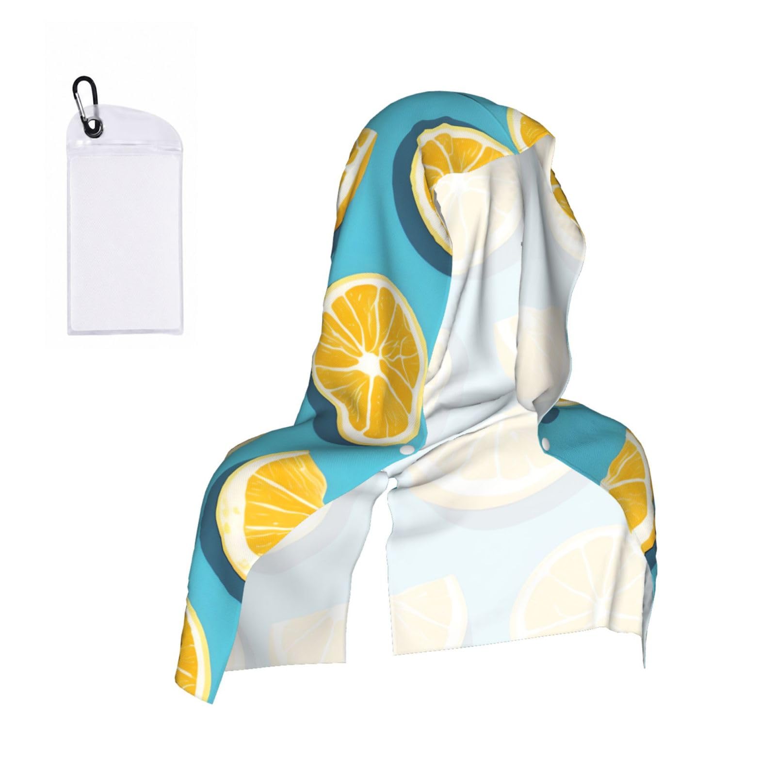 CNTDBU Lemon wedges Cooling Towel Hooded-Instant Chill Neck Cover for Sports, UV Cooling Rag for Running Gym