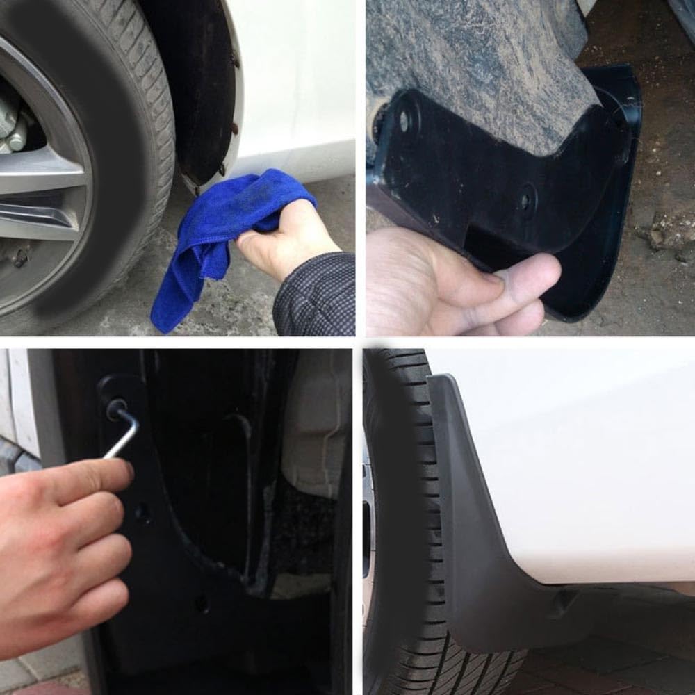 4 Pièces Voiture Caoutchouc Bavettes, pour Toy-OTA Hilux Vigo 2006-2014 4WD (12) Avant Arrière Roue Garde Boue Anti-Éclaboussures Étanche Externes Protection Accessoires