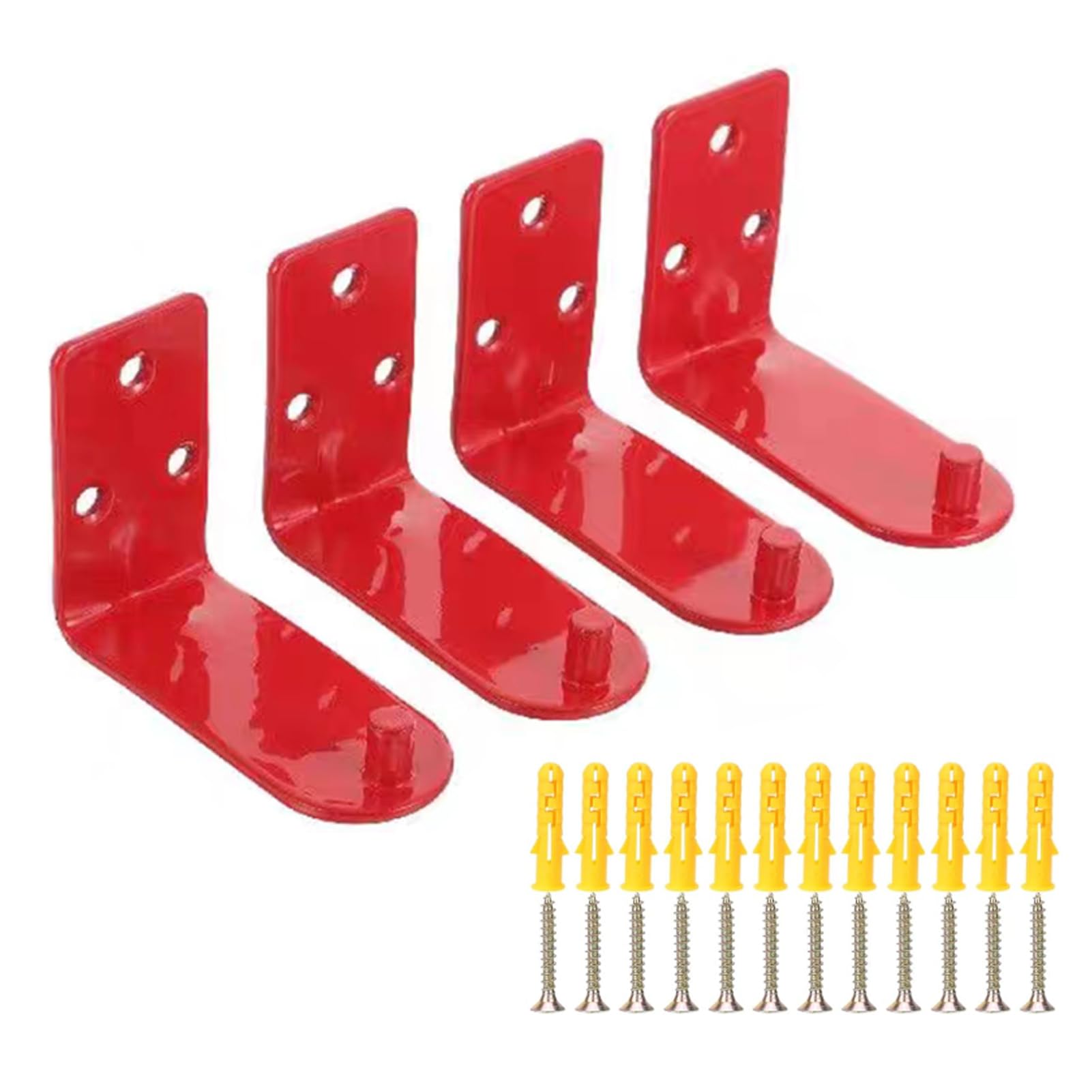 Ragyzity Fire Extinguisher Holder, 4pcs Universal Fire-Extinguisher Mount Wall Hook Holder Hanger with Screws for Fire Extinguishers Up to 9 kg, Ideal for Home, Office, Schools, Commercial