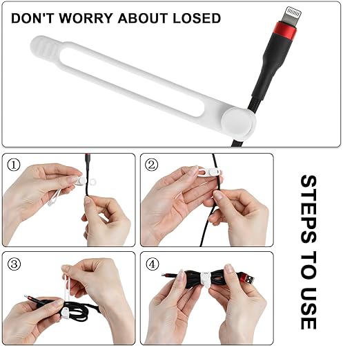 Miniatura 3 de Nearockle 16 bridas de silicona organizadoras de cables, 4.2 pulgadas, reutilizable, accesorios electrónicos para el hogar, oficina, cocina,