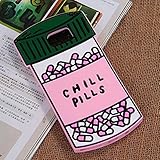 CHOCOCASE (TM) Chill Pills Case for Samsung Galaxy Note 5 Soft Silicone Gel Material Green Bottle Design Hot Cute Fun Style for Girls Women