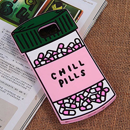 CHOCOCASE (TM) Chill Pills Case for Samsung Galaxy Note 5 Soft Silicone Gel Material Green Bottle Design Hot Cute Fun Style for Girls Women