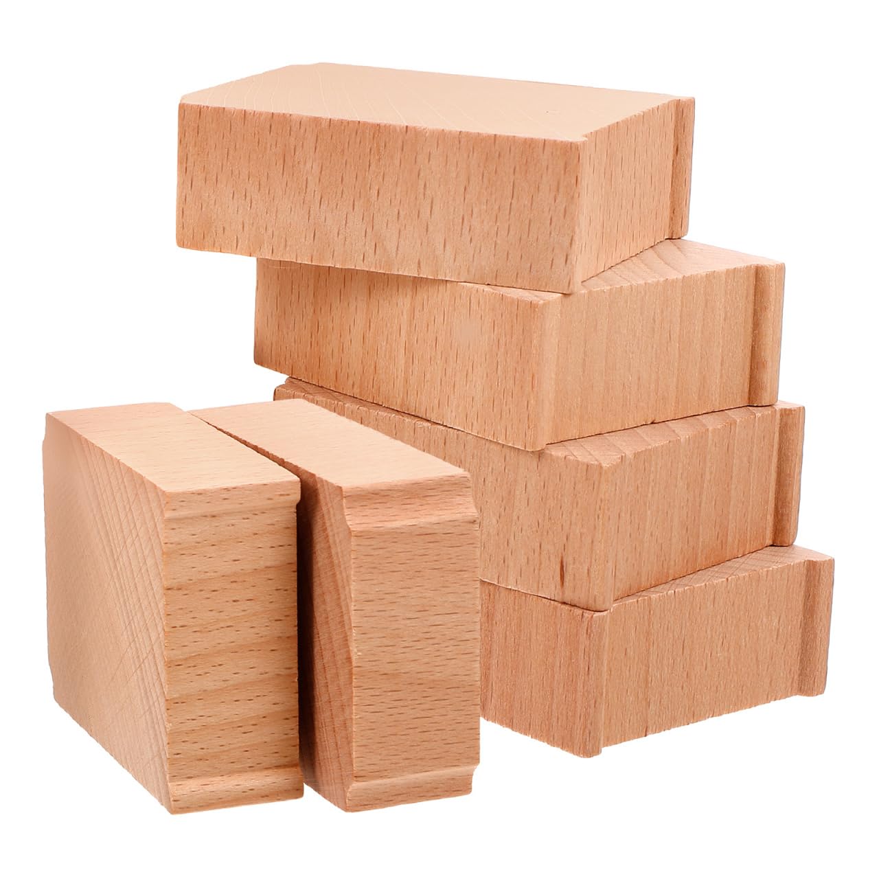 CVUTOVO 6Pcs Wooden Train Bridge Supports and Track Risers for Kids Beech Wood Railway Accessories Compatible with Wooden Train Tracks Elevated Bridge Piers for Model Railways and Toy Sets