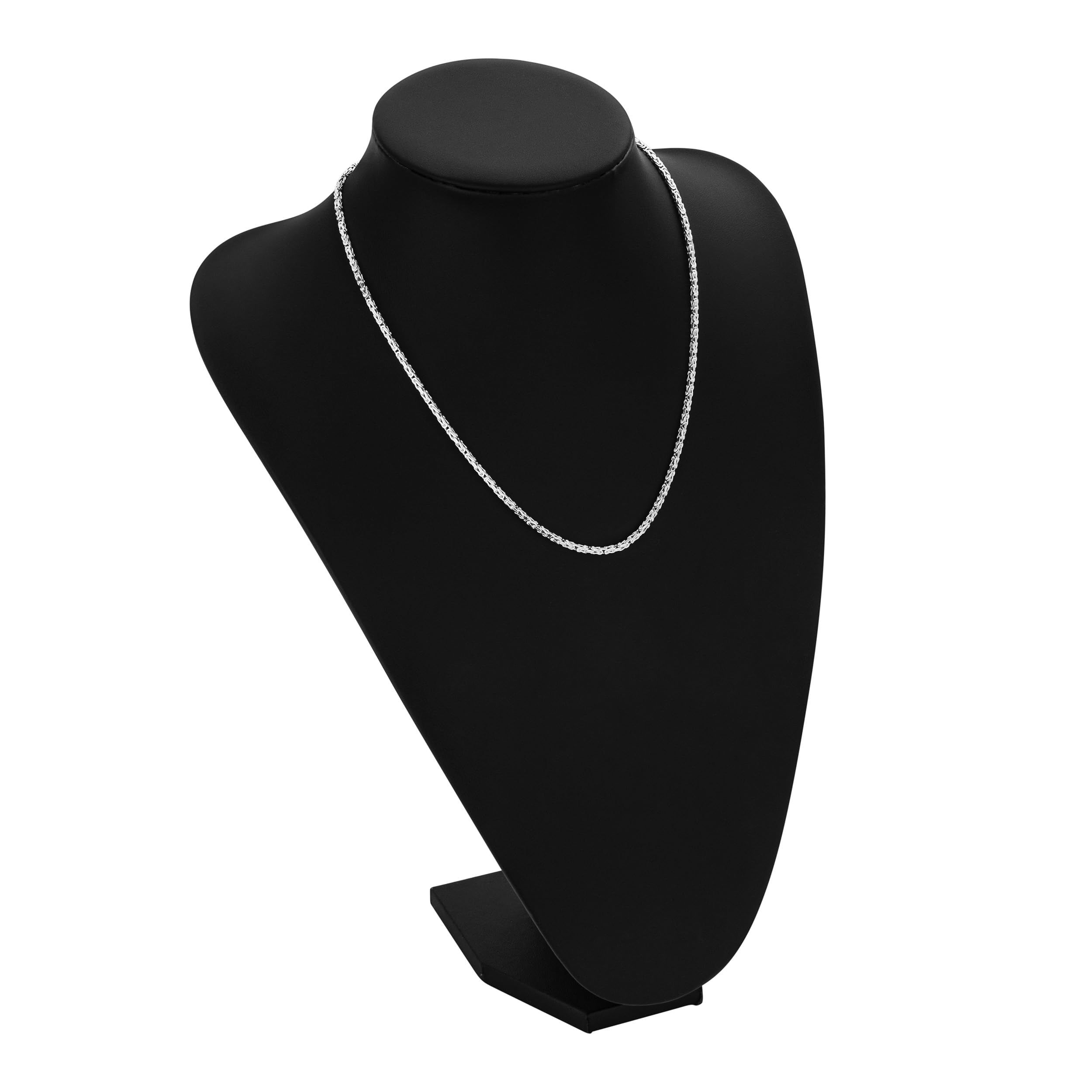NKlaus Massive Königskette - Kette Echt Silber 925 (Länge r wählbar: 19,5cm - 80cm) - Sterling Silberkette Herren - Sterlingsilber Königs kette vierkant Diamantiert - Herrenkette - Collier 2.3mm breit