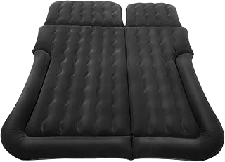 Colchón de aire para coche SUV, 170 x 120 cm, colchón hinchable portátil con bomba de aire, flocado, cama de aire de camping con 2 cojines, 6 cámaras independientes, tiempo de inflado 2-3 min