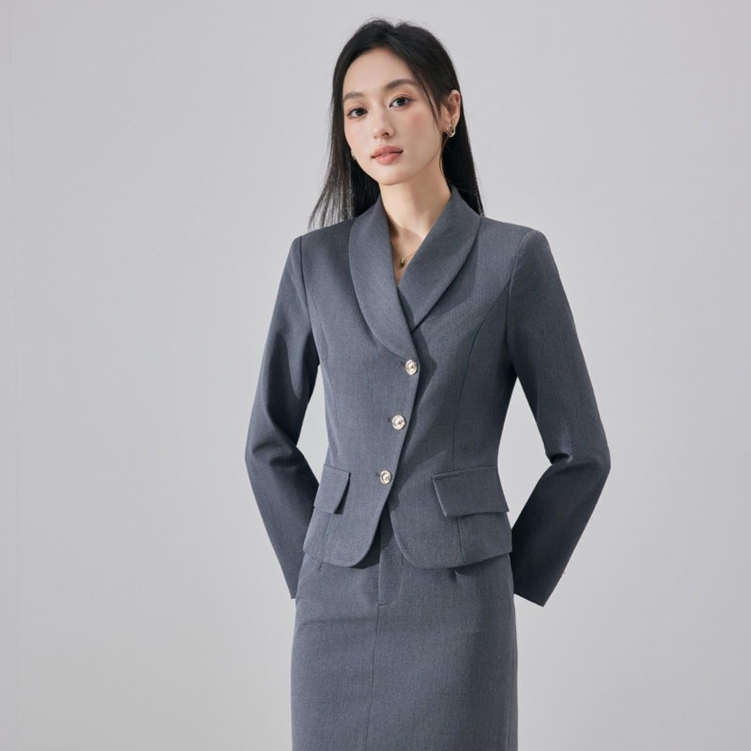 Spring Fall Preppy Blazer Suit Set Women's Office Interview Workwear
