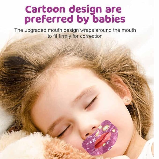 CESITRA Kids Sleep Strips, 30pcs Mouth Shape Anti-Suffocation Design Mouth Tape, Stretchable Mouth Sleep Aid Help Nose Breathing, Sleep Mouth Tape for Snoring 1