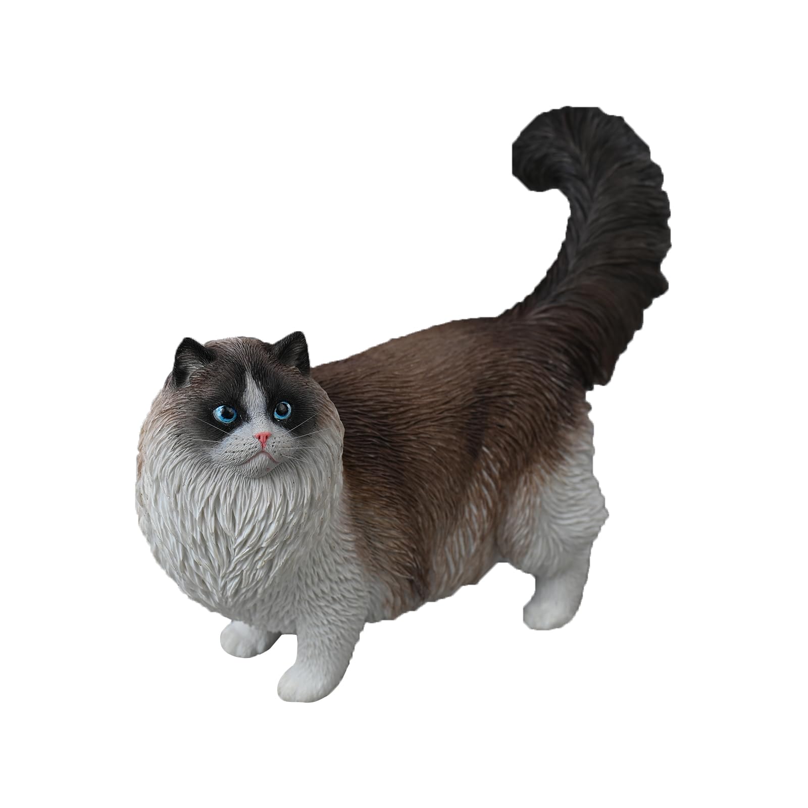 Statue chat Ragdoll AMITD en résine de table avec détails intriqués