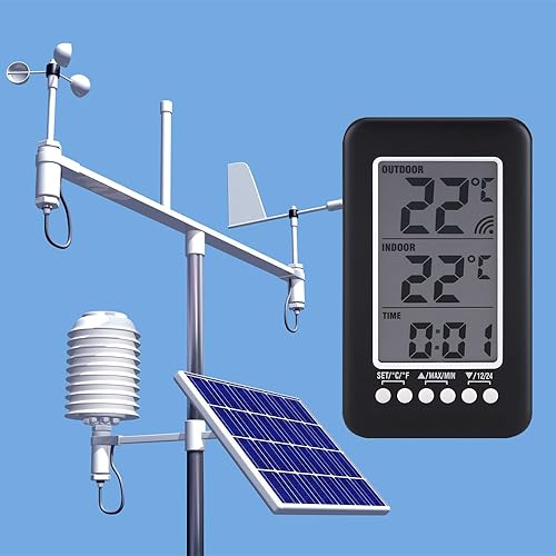 Miniatura 4 de Termómetro Sensor LCD Digital Estación Meteorológica Reloj Medidor de Temperatura Transmisor para Casa Oficina Baño Interior Exterior