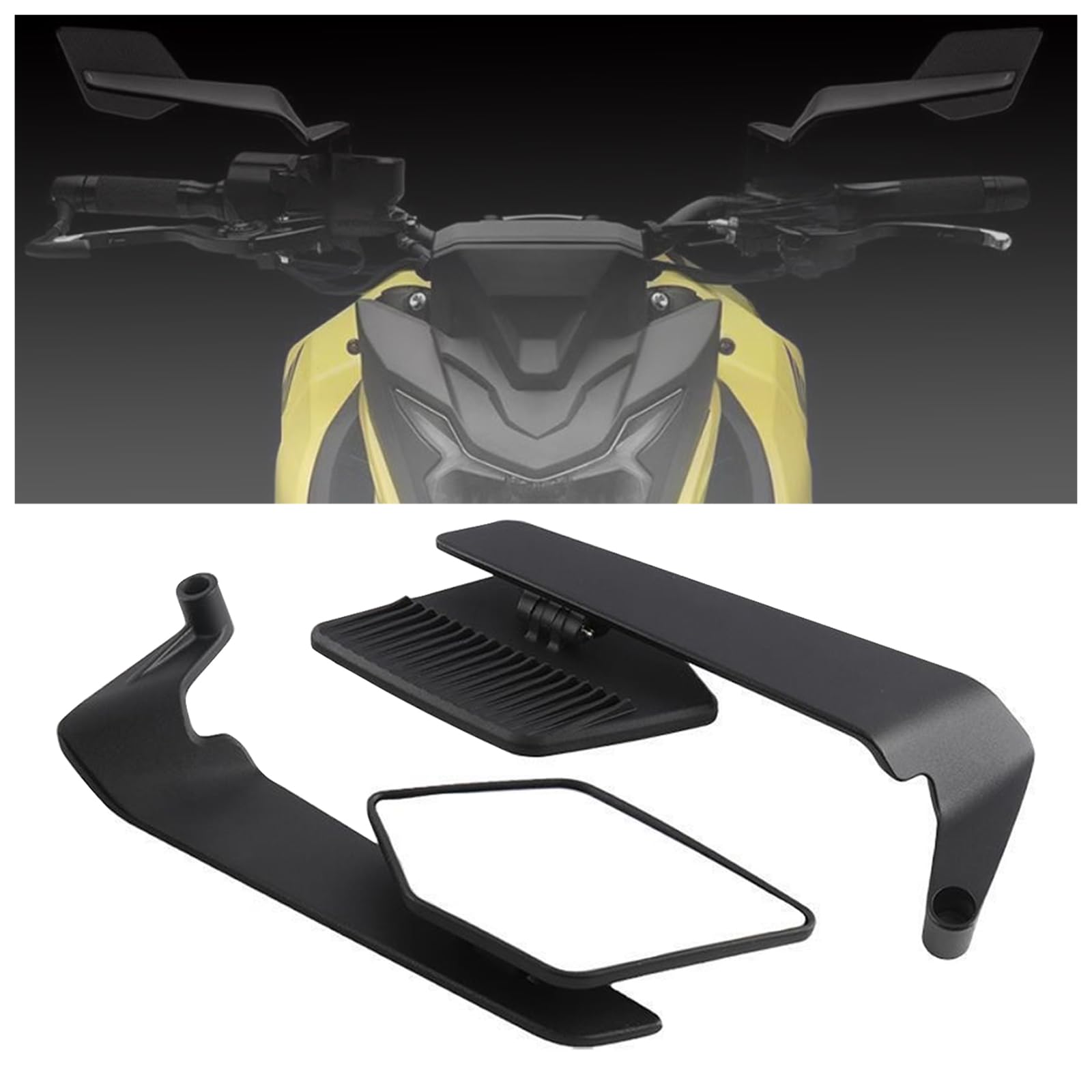 Hksopc Normal Motorcycle Rear View Mirrors For Yamaha Mt125 2020, Adjustable Rotating Side Mirror Wind Wing, Modified Motorcycle Rearview Mirrors Motorbike Side Mirrors
