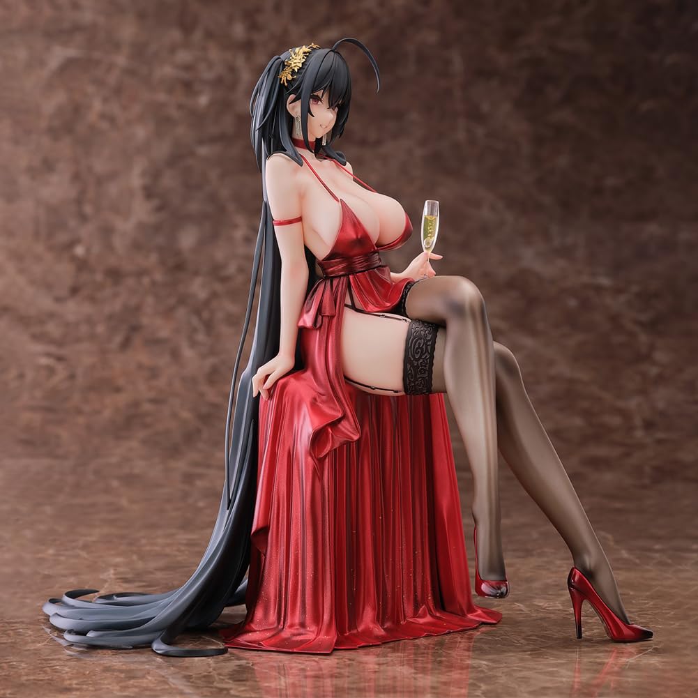 DEXSHUN IJN Taiho Figurine Anime Robe rouge IJN Taihō Position assise Modèle Statue PVC Décoration de bureau Objet de collection Cadeau 21 cm