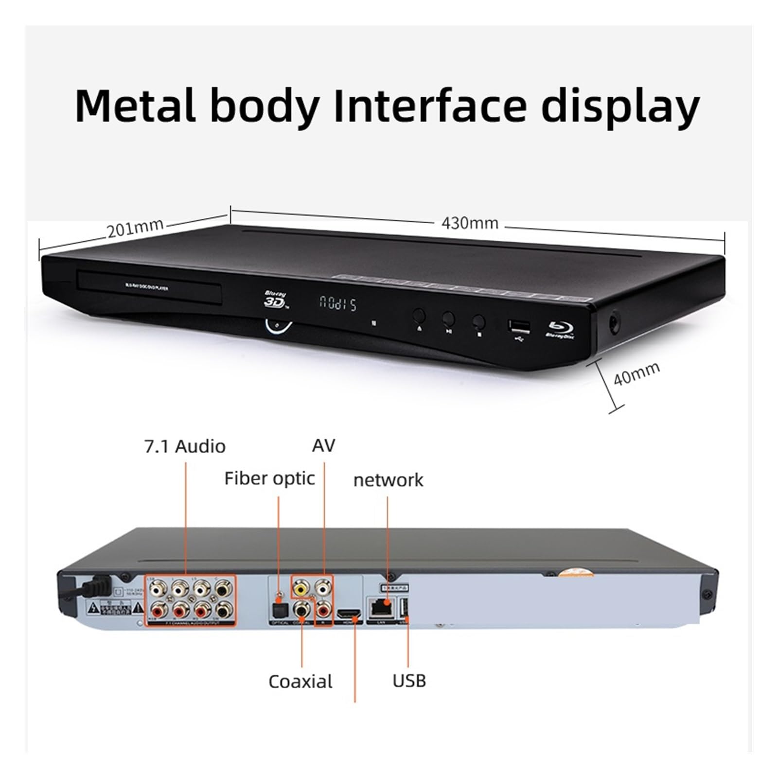 Lettore Blu-ray G4305 portatile con supporto for decodifica 3D, 1080P HD, 7.1 canali, area completa gratuita Veloce e conveniente