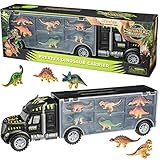 16” Jurassic Dinosaur Trailer Carrier with 6 Mini Plastic Dinosaurs Toys, Great for Kids, Toys &...