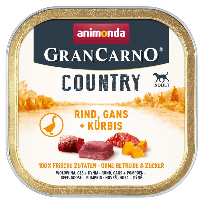 Animonda GranCarno Country 150g (Bundle) | 12 oder 24 Schalen-Mix mit garantiert 4 verschiedenen Sorten | getreidefreies Nassfutter für Hunde (24x 150g)