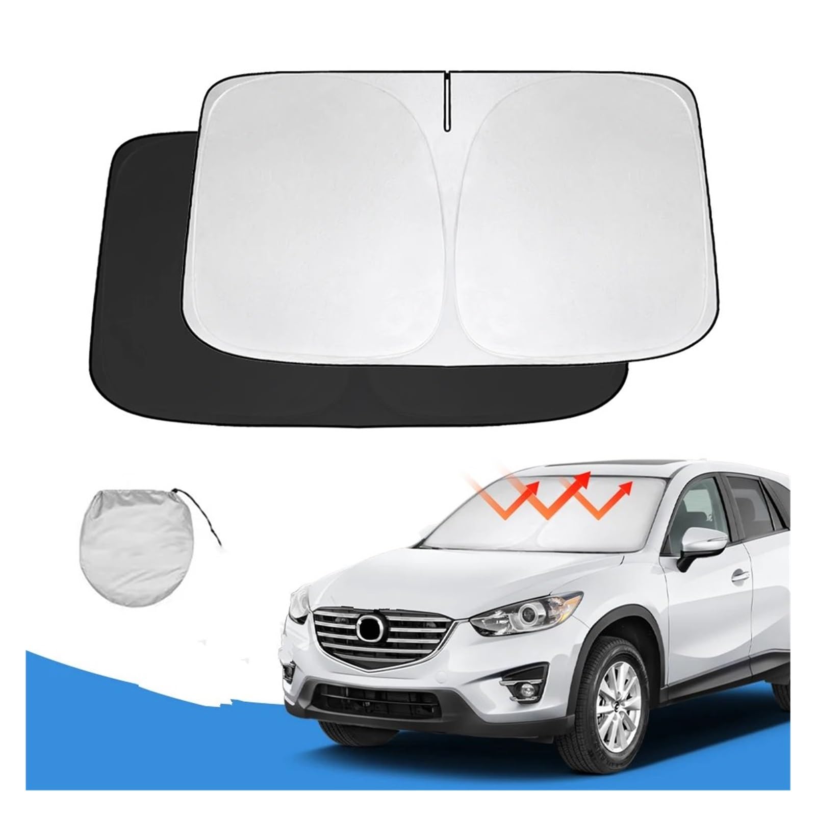 Auto Parasole Auto Parabrezza Pieghevole Coperture Visiere Protezione Solare Ombrellone Per Mazda Per CX-5 2017 2018 2019 2020 2021 2022 2023 Visiera parasole auto