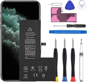 Battery for iPhone 11 Pro Max, Upgraded New Battery Replacement for iPhone 11 Pro Max 6.5-inchesA2218 A2161 A2220 Professional Repair Tool Kits