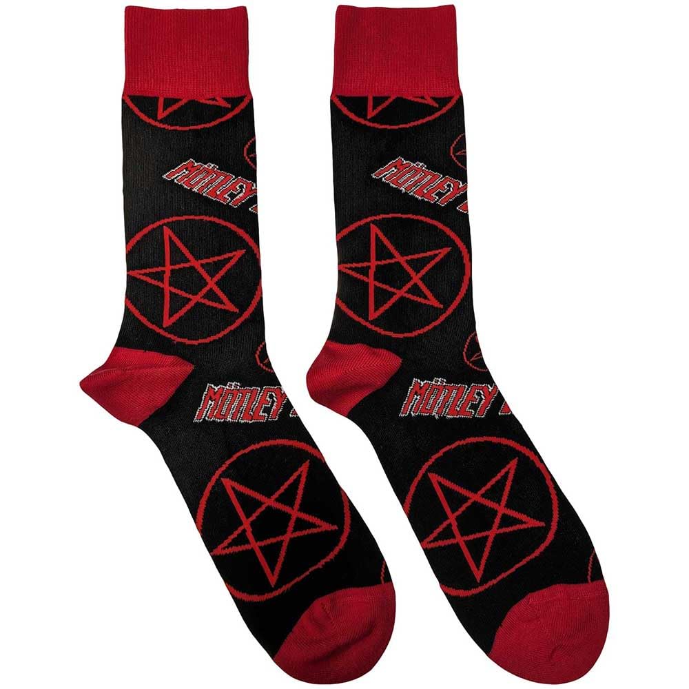 Rock Off officially licensed products Motley Crue Logos And Pentagrams Ankle Socks One Size