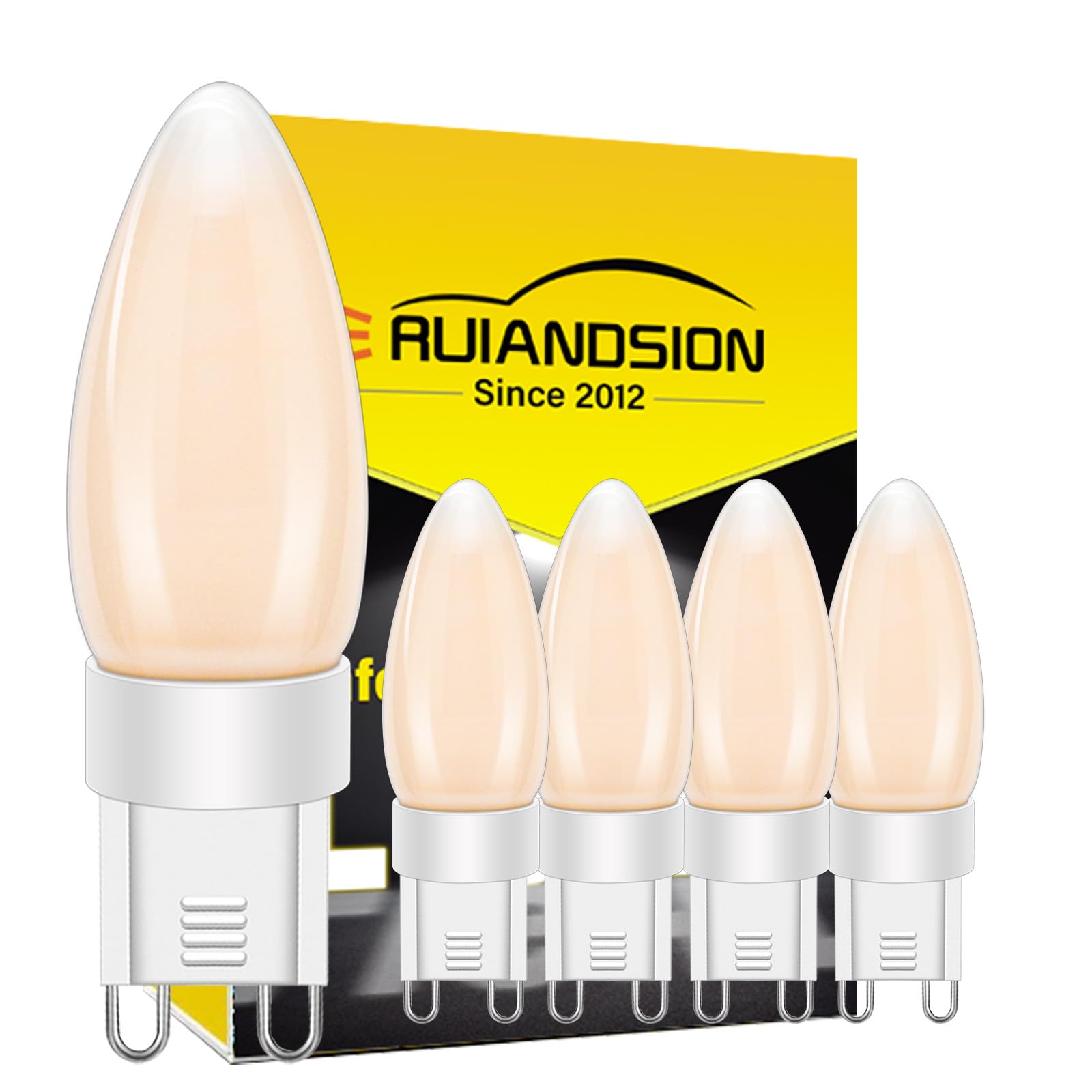 Ruiandsion G9 LED Bulbs Dimmable 2700K Warm White 220-240V 4W 4 Filament LED G9 Home Light Bulbs Equivalent 40W Halogen Lamp for Indoor Home Chandelier Ceiling Lights(5PCS)