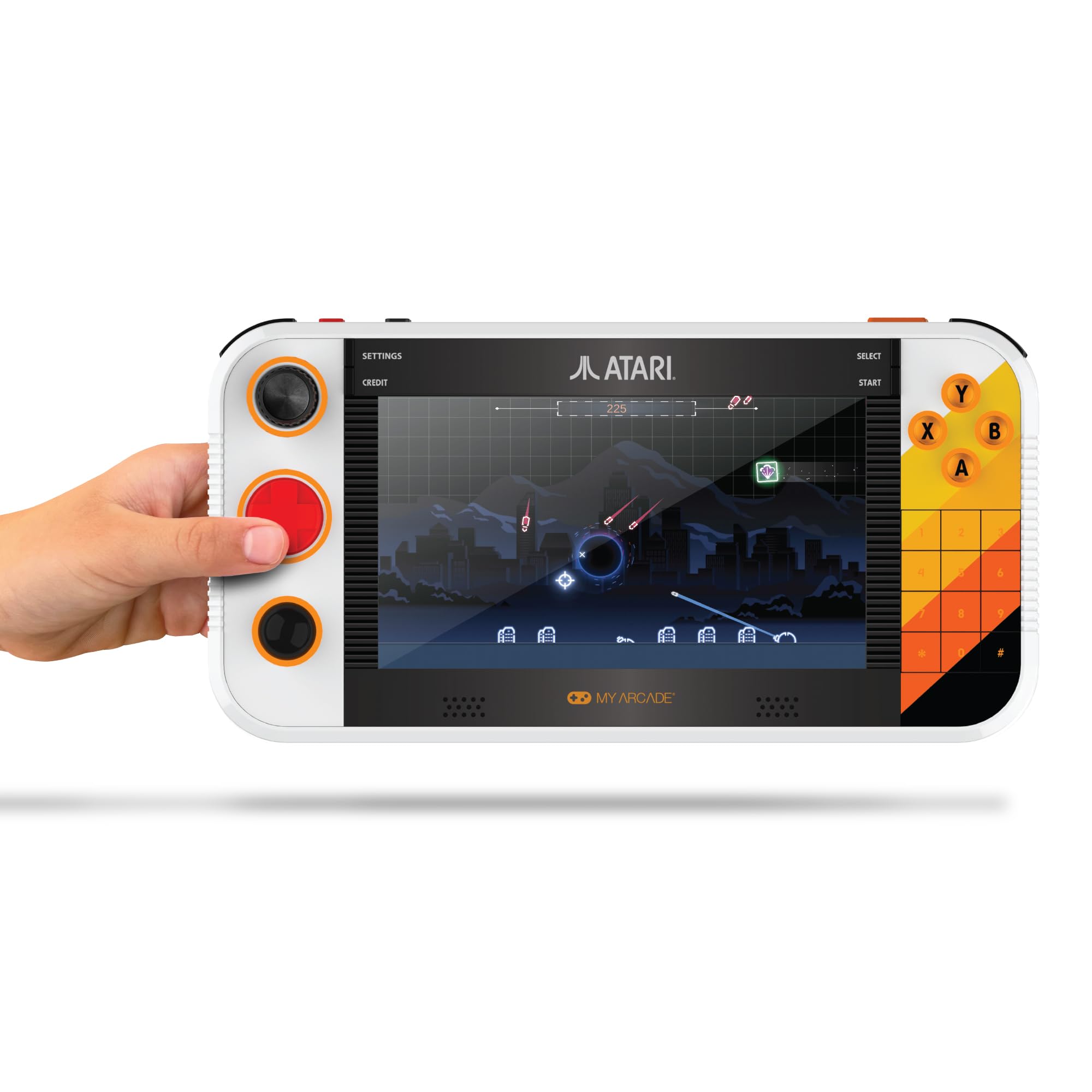 My Arcade Atari Gamestation Go: Rechargeable Battery, Over 200+ Preloaded Retro Video Games Including Pac-Man, Atari: Recharged, & Balls of Steel, WiFi,Smartglow, 7 inch Display,