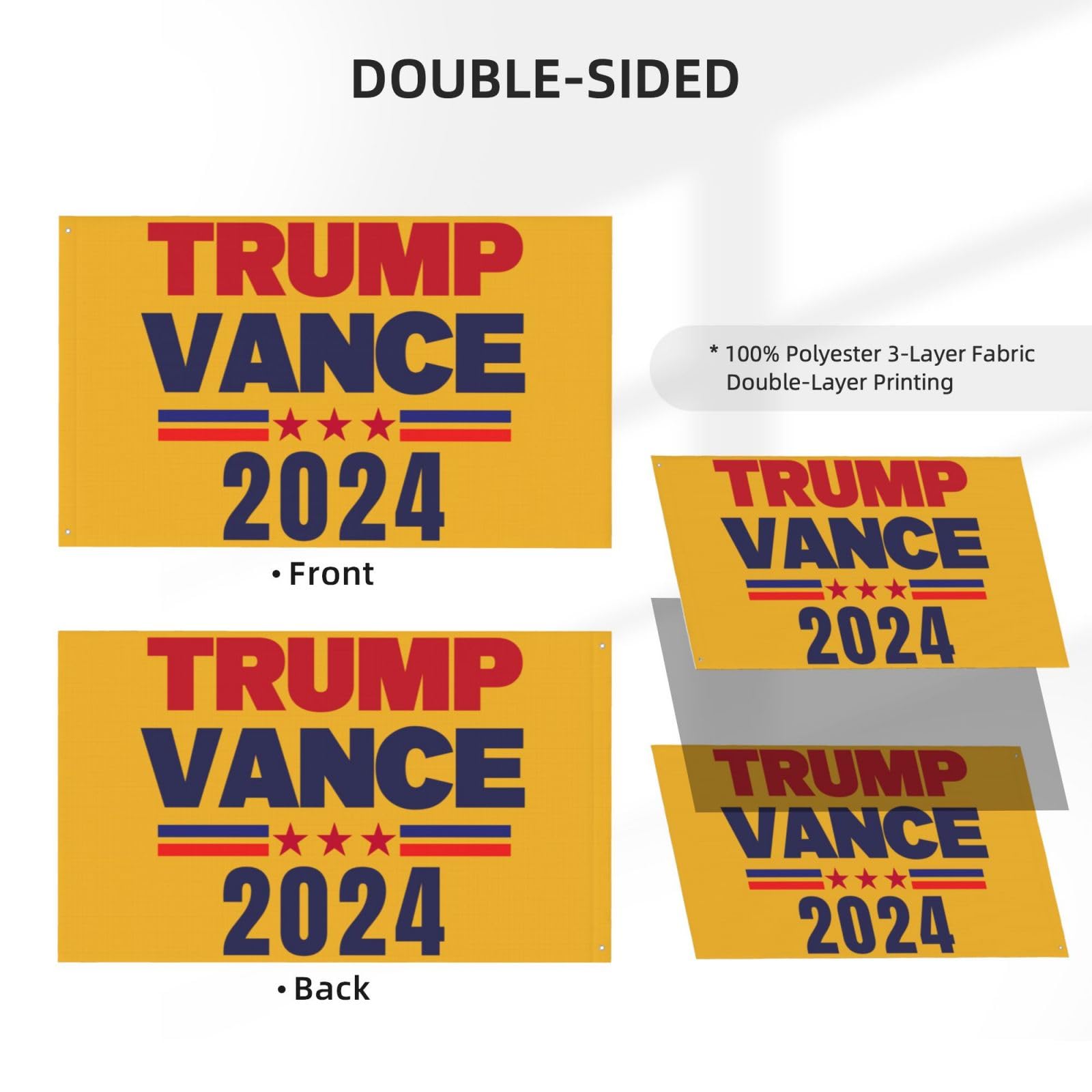 Bandiera Da Giardino Trump Vance 2024, 30.5x45.7 Cm, Doppia Faccia, Colori Vivaci, Per Esterni, Cortile, Prato, Decorazione Politica - 4