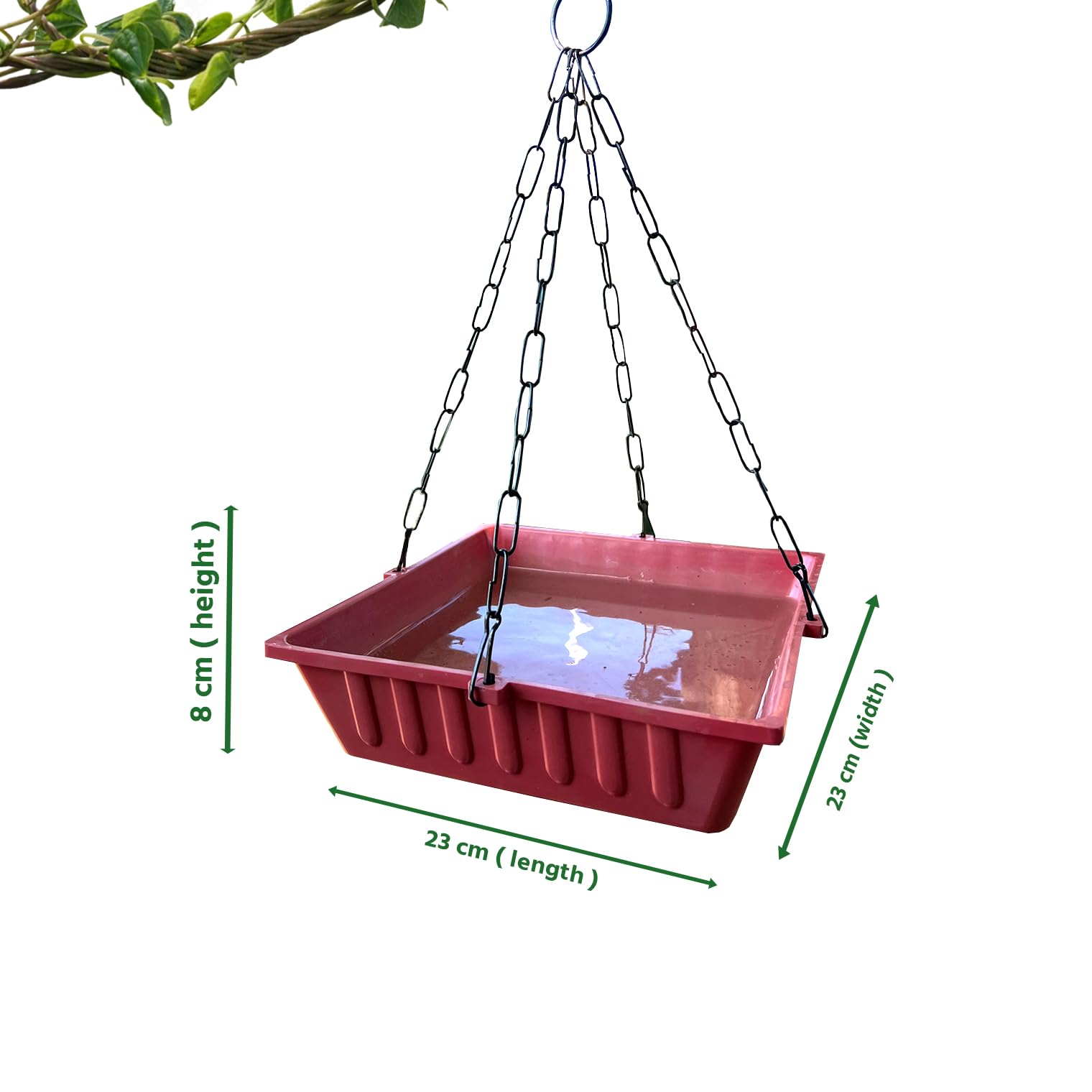 Amijivdaya Plastic Bird Bath Bowl, 9" Square, for Small Birds, Outdoor Decor Pack of 2 1