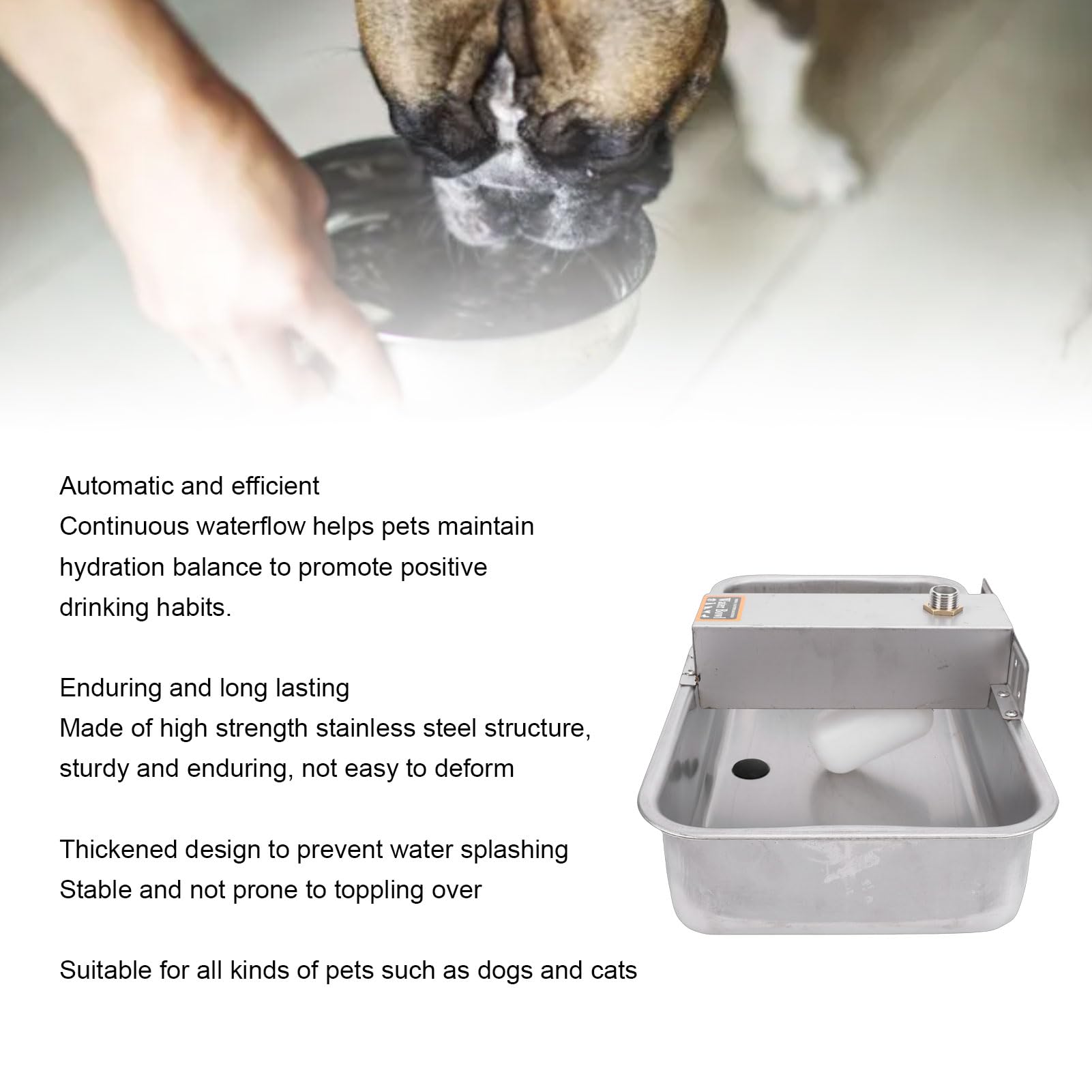 Bebedero para Perros de Acero Inoxidable 34x22,5 Cm