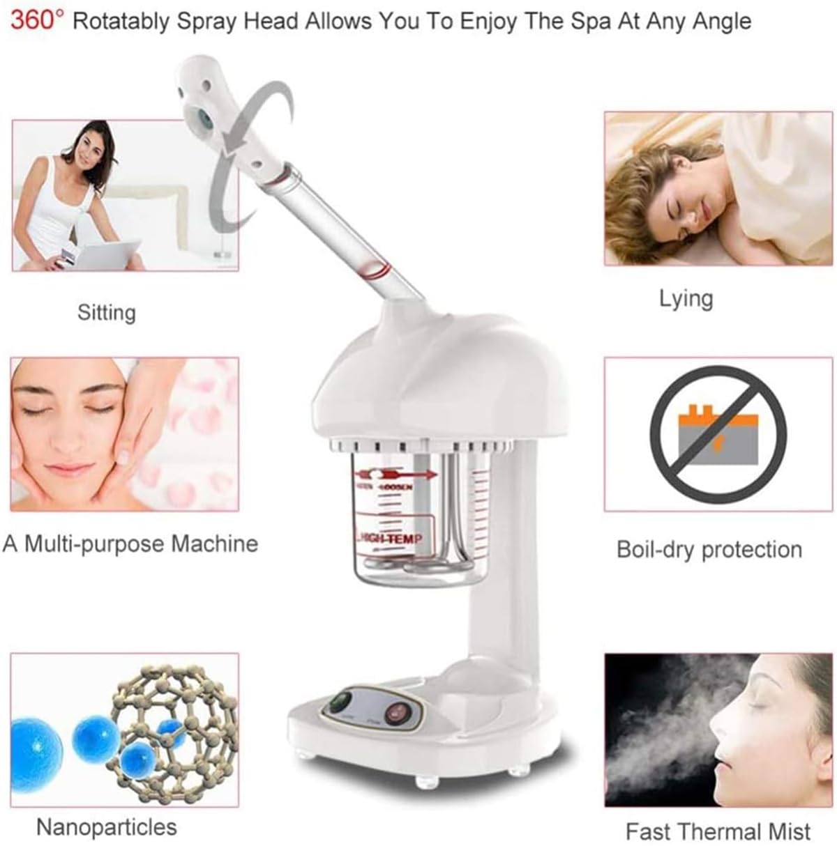 持ち運び容易 卓上ミニフェイススチーマー オゾンミニフェイシャル機