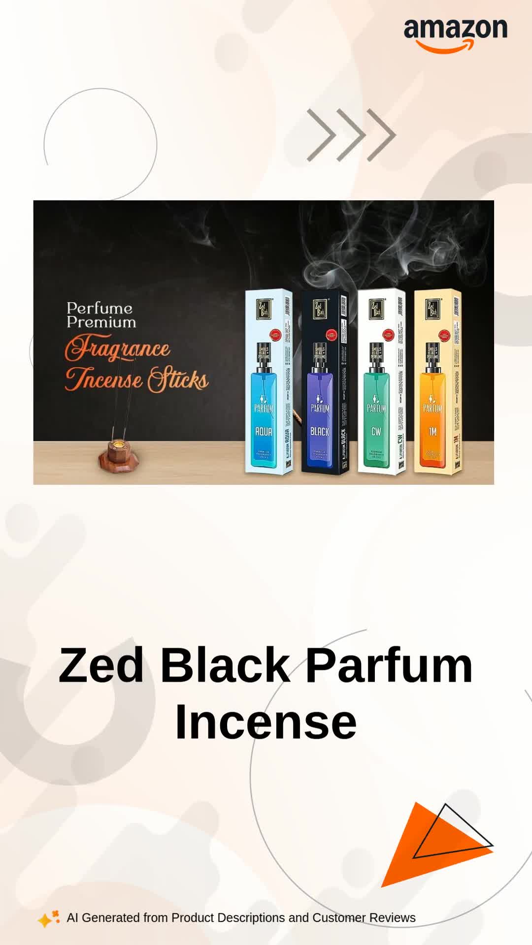 Zed Black Parfum Premium Fragrance Incense Sticks (Pack of 4