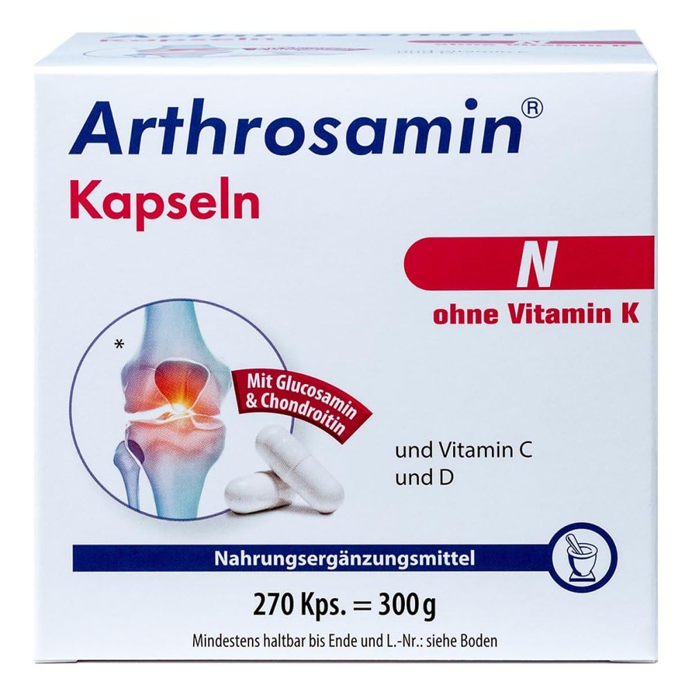 N Gelenkkapseln ohne Vitamin K, Hochdosiert mit Glucosamin + Chondroitin für geschmeidige Gelenke - Das Original aus der Apotheke - auch bei Blutverdünnern verwendbar - 270er Sparpack