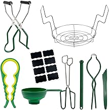 KisSealed 8 pcs Canning Kit,Canning Supplies Starter Kit for Food/Fruit/Pickle,Canning Rack Canning Essentials Tools Set for Wide and Regular Mason Jars Home Canning Jars