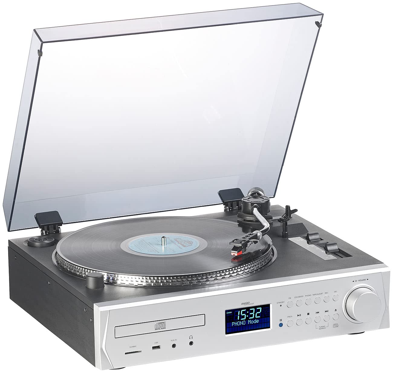 auvisio Plattenspieler/Digitalisierer, DAB+, CD, Bluetooth, Versandrückläufer