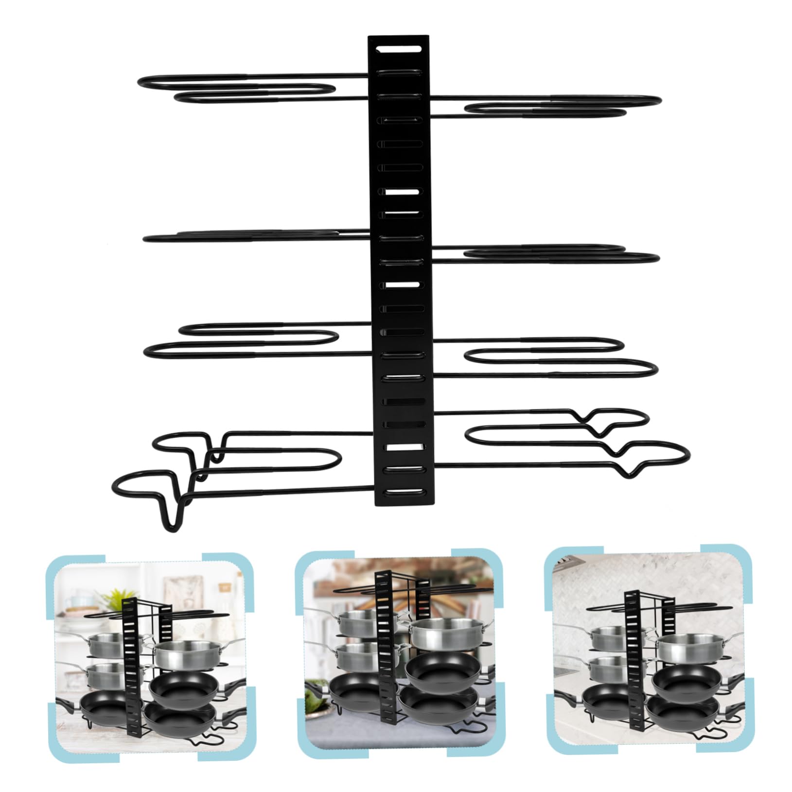 LABRIMP Soporte para Tapas de Olla Negro de Hierro, Organizador