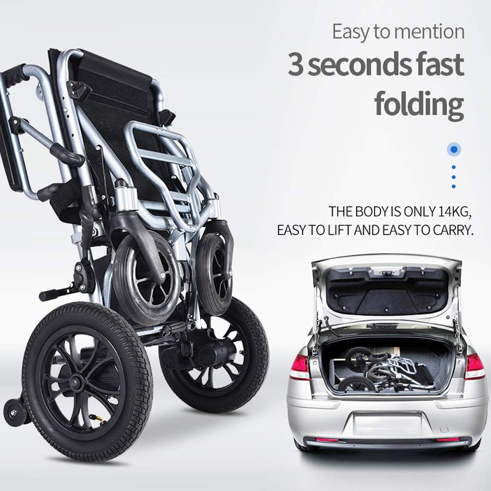 Lightweight Electric Wheelchair, Open/Fold in 1 Second Lightest Most Compact Power Chair Drive