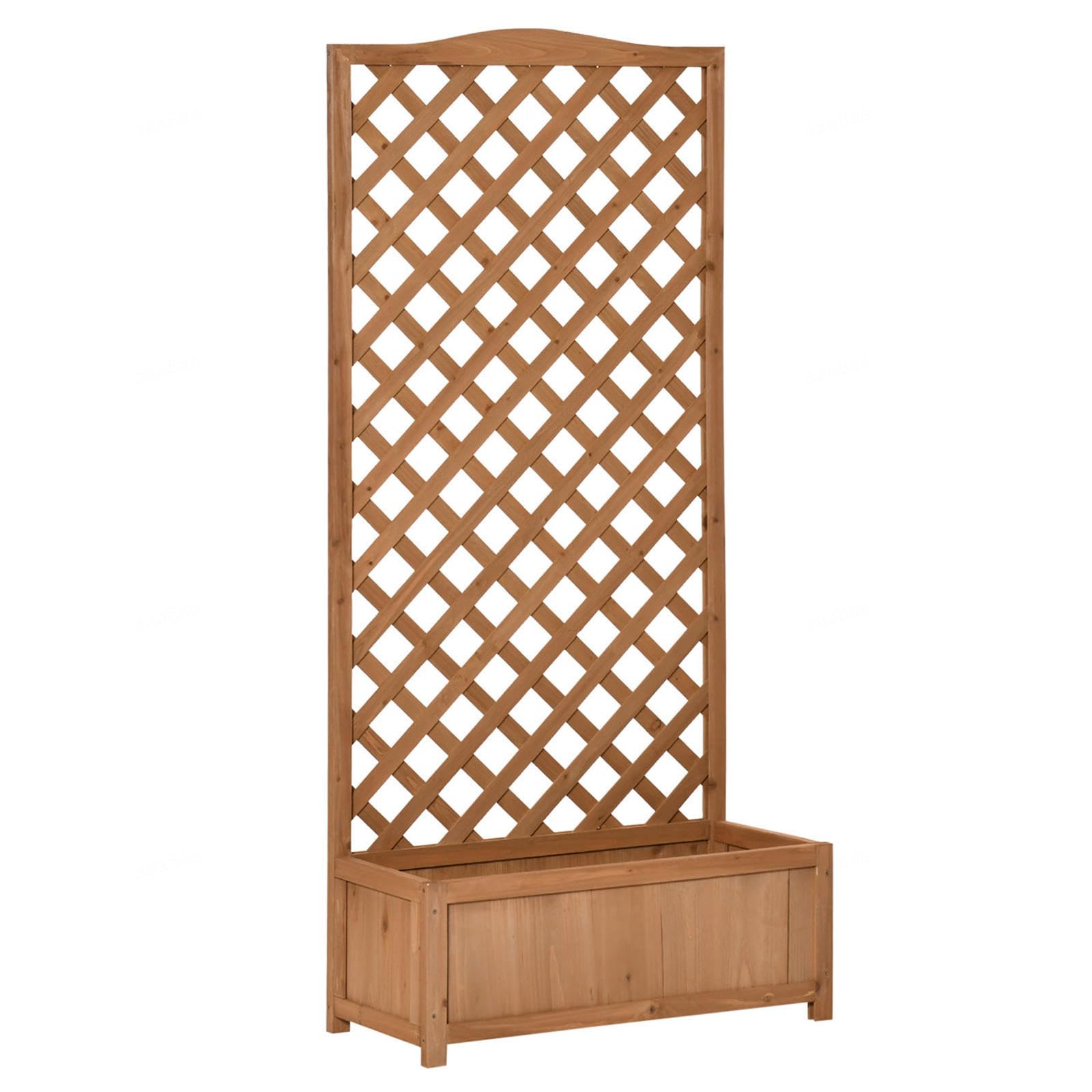Trellis Planter - Garden Planter With Trellis Privacy Screen For Vegetables Flower For Backyard Patio Balcony Brown