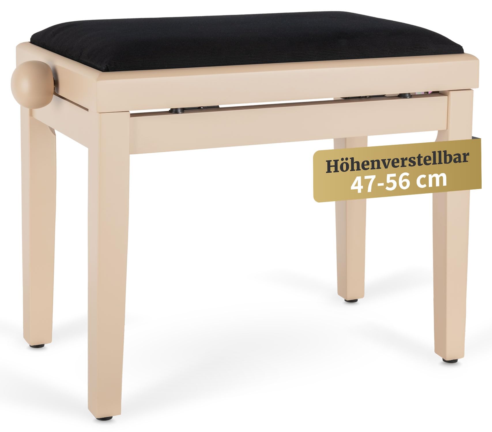 Classic Cantabile banqueta para Piano en Color Blanco Crema Mate