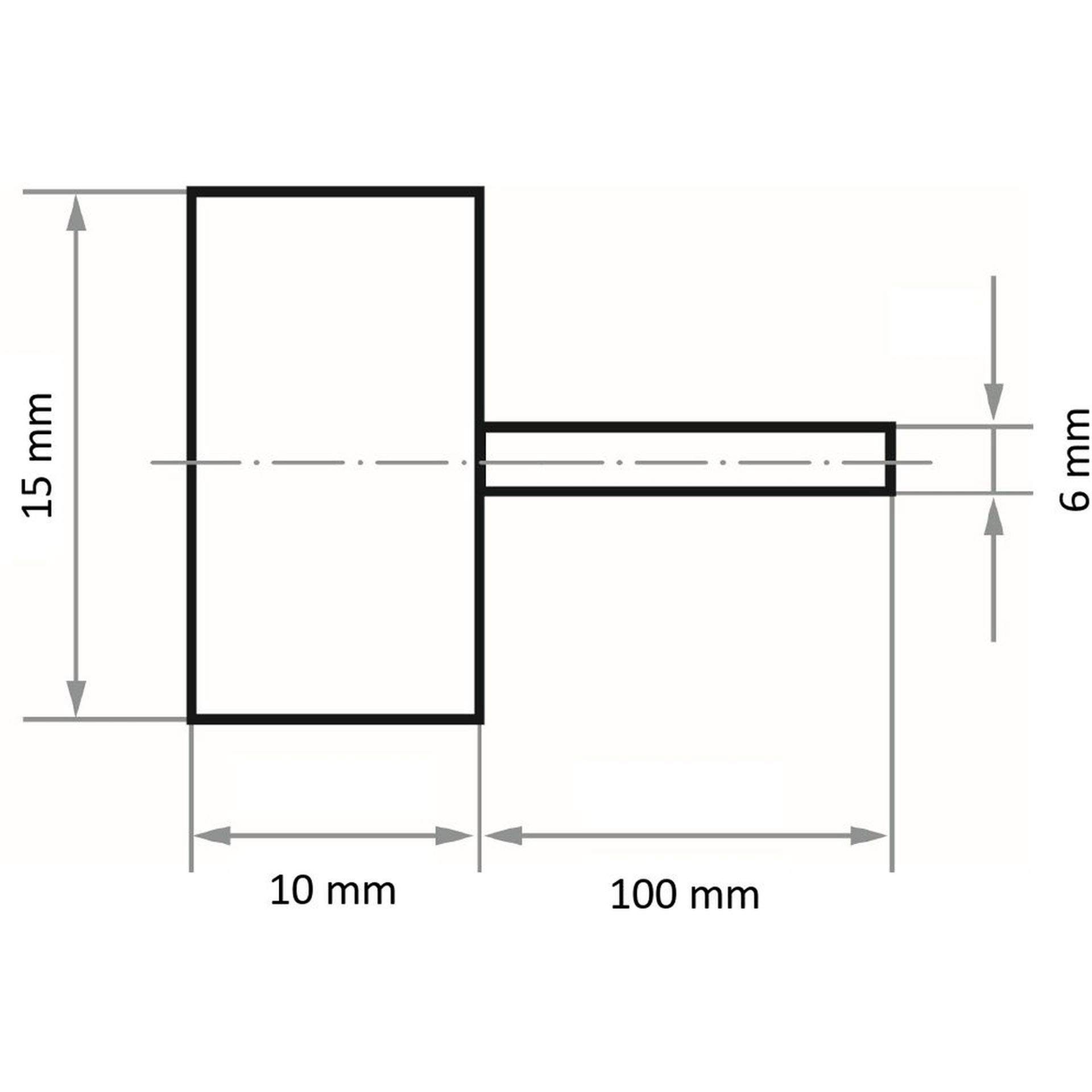 10x LUKAS Mini- Fächerschleifer Schleifmop Schleifstift MFS 15x10 mm 6x100 mm