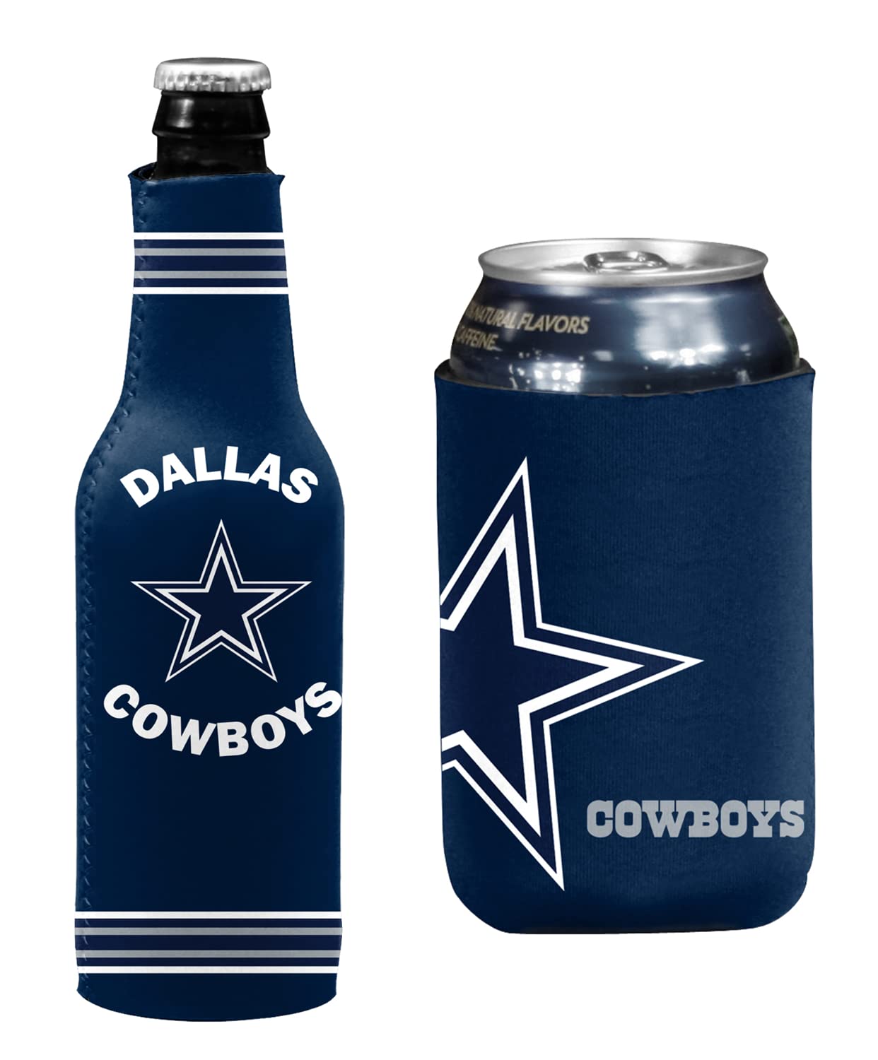 Football Can & Bottle Holder Insulator Beverage Huggie Cooler (Dallas Crest / Logo (Cowboys))