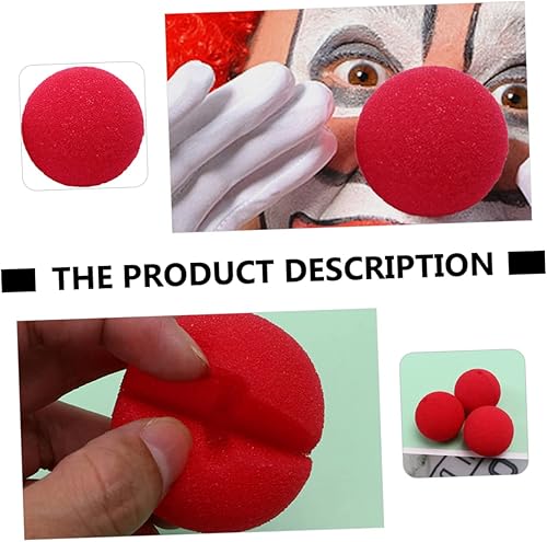 Miniatura 2 de ABOOFAN 10 piezas de esponja de nariz de payaso de Navidad, accesorios de circo de nariz roja, accesorios de payaso, accesorios rojos, decoración de