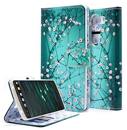 LG V10 Case, LG G4 Pro Case, Digital4all - Design Dual-Use Flip PU Leather Fold Wallet Pouch Case Premium PU Leather Wallet Flip Case for LG G4 Pro / G4 Note/LG V10 (Wallet Plum Blossom)