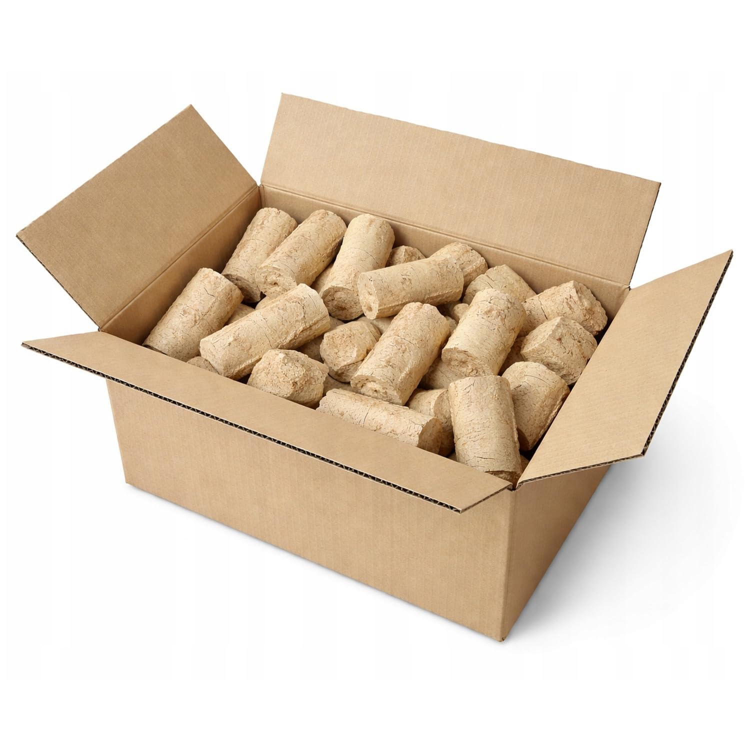 WoodOk Beech Wood Briquettes for Fireplace, 25 kg, 100% Beech Wood without Additives, High Density, Long Burning Time, Low Ash, for Fireplace, Stove and Boilers, Fuel Briquettes Made of Sawdust