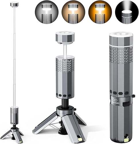 Luz de camping recargable de 21000 mAh, luces de camping telescópicas, linterna de camping magnética plegable con soporte IPX6 linternas