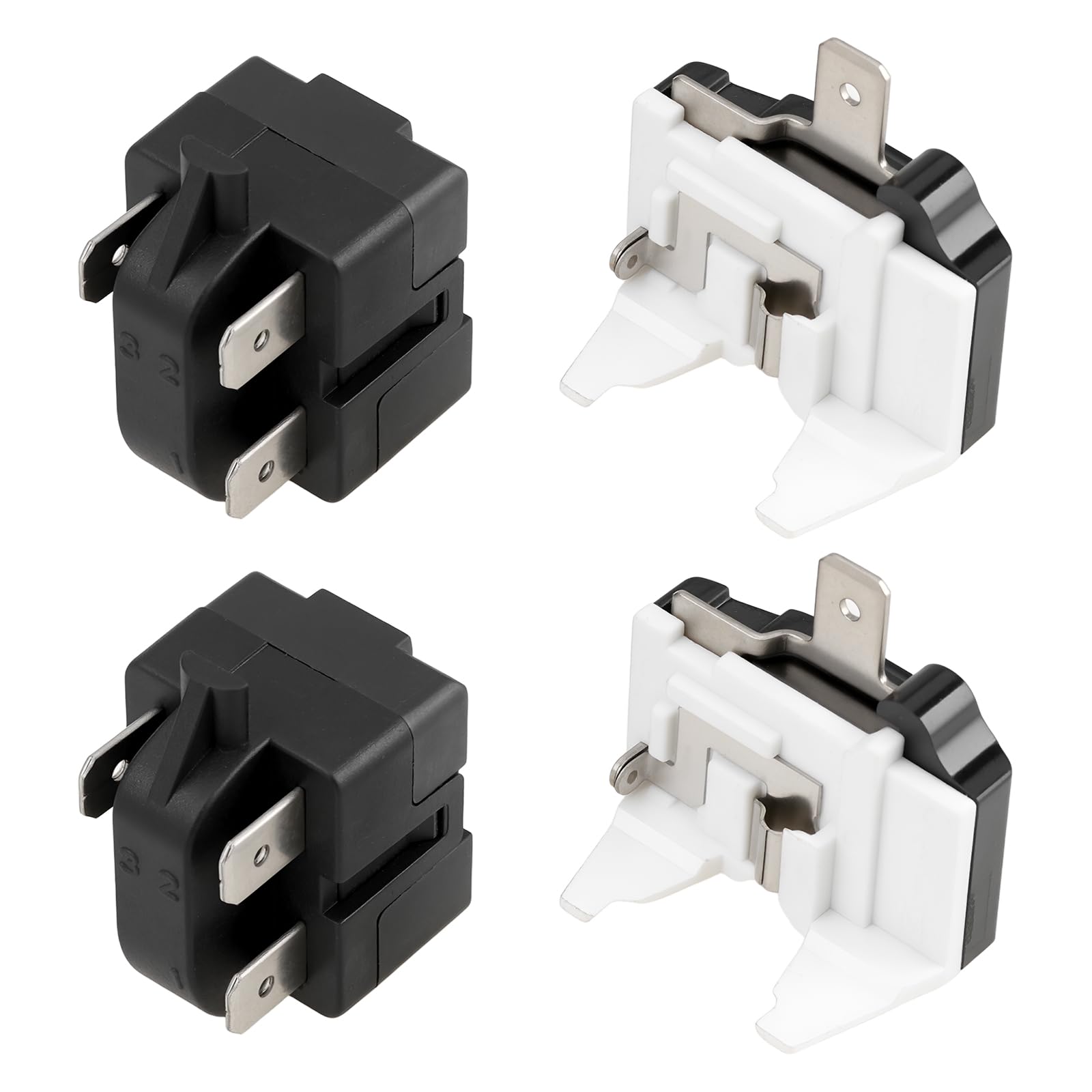 MechPort 2Sets 3-pin QP2-15 PTC Relay & 1/4HP Butterfly Protector Kit Compatible with Haier Compatible with Midea Refrigerator Compressor