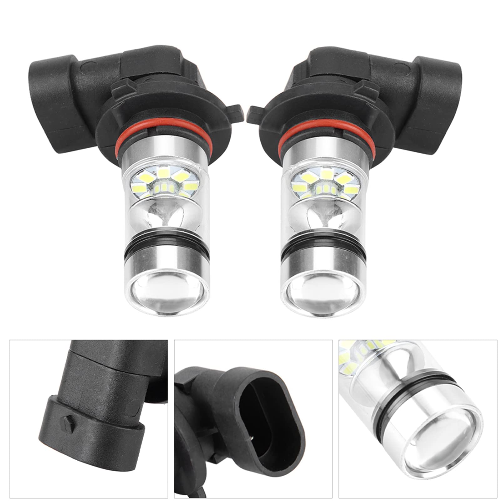 Yctze 2pcs Ampoules LED Blanches Haute Luminosité 9006/HB4 100 W pour Phares Antibrouillard pour éclairage Enti Brouillard Feu pour led HB4 Anti erreur Ampoules Antibrouillard de Voiture