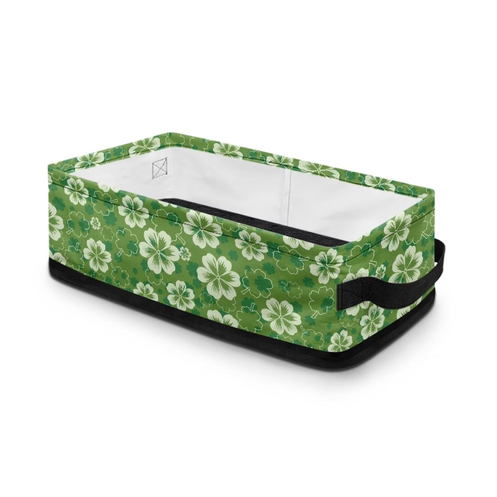 ZUXONGSY Green Toilet Paper Storage Basket for St. Patrick's Day Rectangular Toilet Accessories Basket Bathroom Organizer Lucky Leaf Top of Toilet Basket