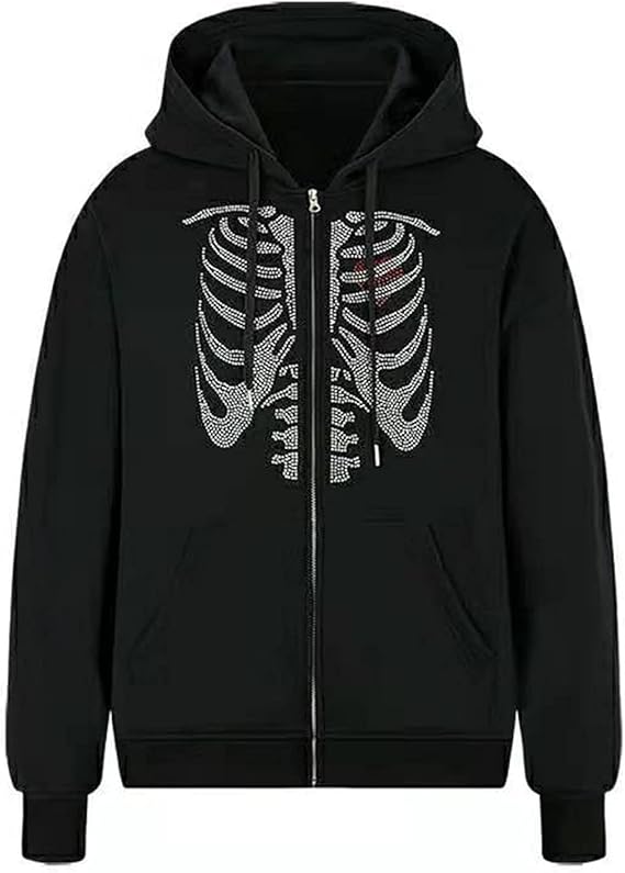 baggy black zip up moletom com capuz