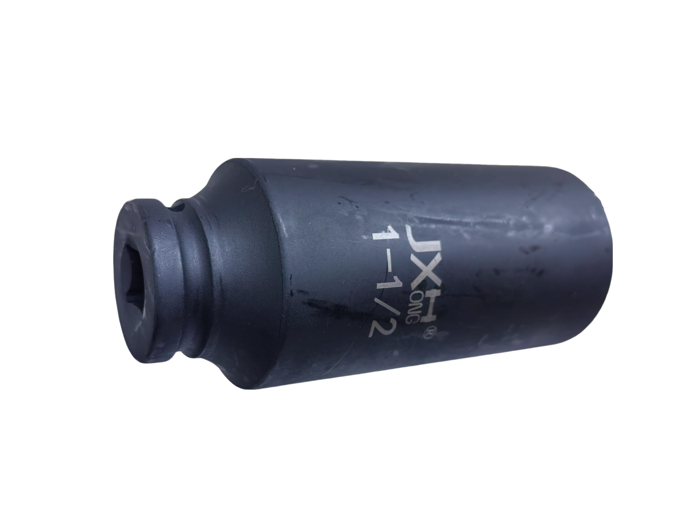 Llave de vaso de impacto de 1/2 pulgada de 1-1/2 pulgadas, extra profundo, 6 puntos, 4.7 pulgadas de largo, acero de aleación Cr-V tratado térmicamente