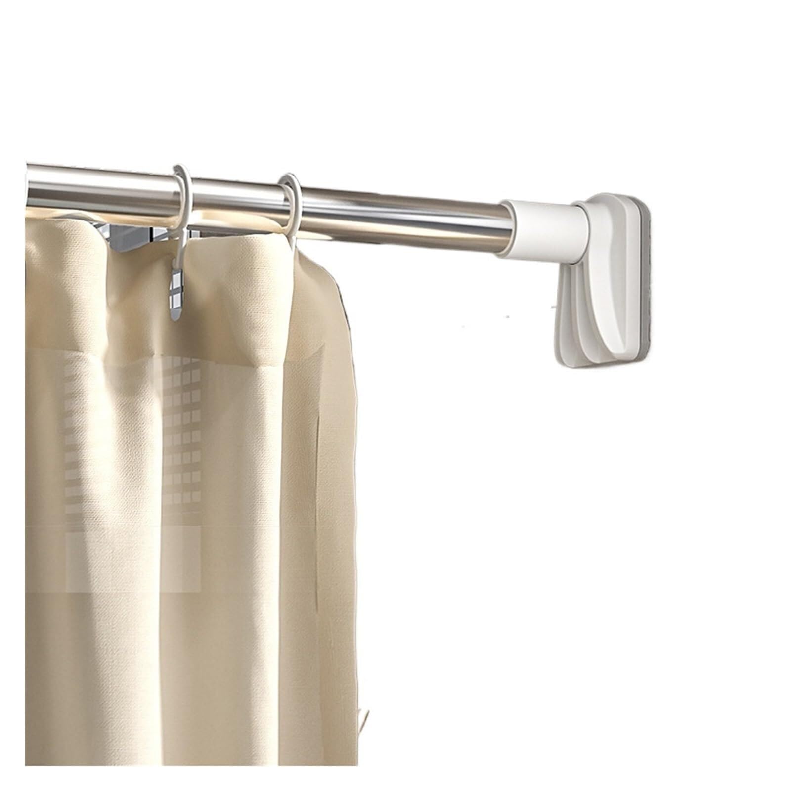 Tension Rod Telescopic Shower Curtain Rod Punching-free Balcony Clothes Hanging Wardrobe Strut Bathroom Shelf
