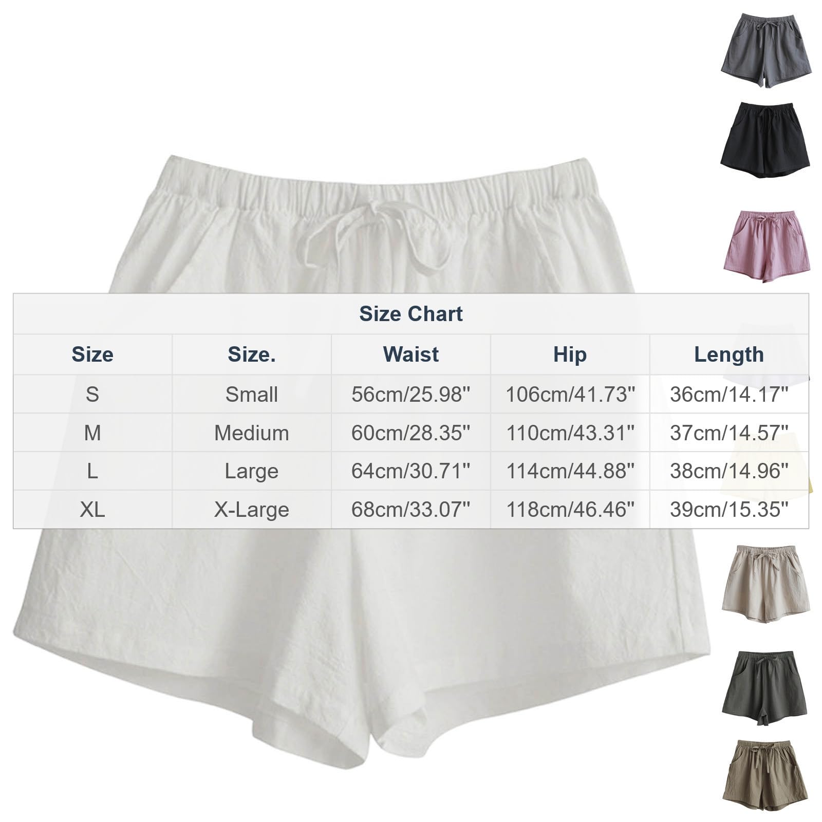 Shorts for Women Drawstring Elastic Waist Casual Bermuda Short Wide Leg Crop Pants Comfort Loungewear Beach Vacation — view 2